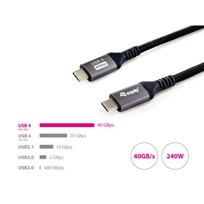 5. Equip 128383 USB-Kabel USB4 Gen 3x2 2m USB-C 40 Gbit/s 240W Schwarz
