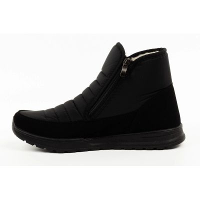 3. Progress Damen-Winterstiefel, schwarze gefütterte Schneestiefel mit Lammfellfutter