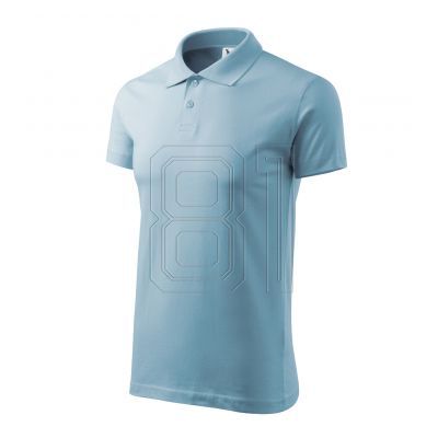6. Malfini Single J. M MLI-20215 blaues Poloshirt