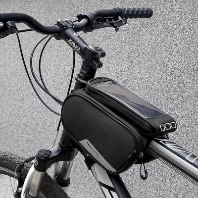 7. Wozinsky Rahmen Fahrradtasche + abnehmbare Handyhülle bis 6,5" 1,5l schwarz (WBB7BK)