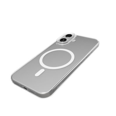 8. Puro Lite Mag TPU+PC Hülle kompatibel mit MagSafe für iPhone 17 - Transparent mit weißem Ring