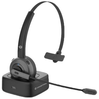 4. Conceptronic POLONA03BD Kopfhörer/Headset Kabelloses Kopfband Büro/Callcenter Bluetooth-Ladestation Schwarz