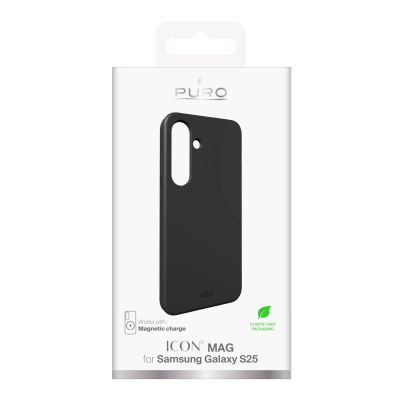 10. Puro Icon Mag Silikonhülle mit MagSafe für Samsung Galaxy S25 – Schwarz