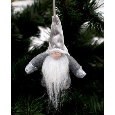3. Dekorativer Weihnachtsmann-Anhänger mit Griffen, 11 cm, Grau
