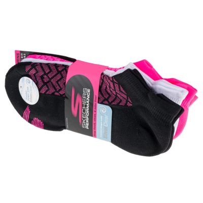 Skechers 3er-Pack Damen 1/2 Frottee-Socken mit niedrigem Schnitt S115103-BKPK Mehrfarbig 36-40