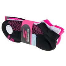 Skechers 3er-Pack Damen 1/2 Frottee-Socken mit niedrigem Schnitt S115103-BKPK Mehrfarbig 36-40
