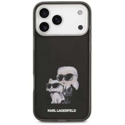 3. Karl Lagerfeld IML Aquarelle Karl & Choupette & Logo MagSafe Case für iPhone 17 Pro Max - Schwarz