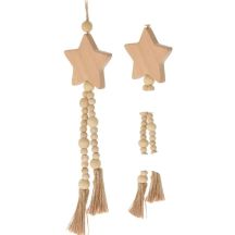 Dekorativer Anhänger im Boho-Stil, Öko-Natur, Holzstern