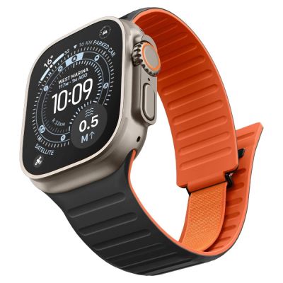 2. Spigen Athlex Air M Armband für Apple Watch 44/45/46/49 mm – Schwarz und Orange