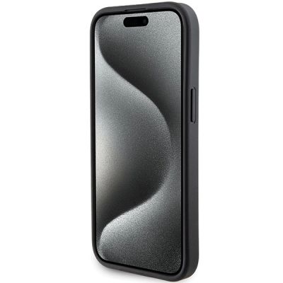 5. Karl Lagerfeld Gripstand Saffiano Choupette Pins Hülle für iPhone 15 – Schwarz