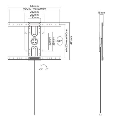 8. Equip 650331 TV-Halterung 2,03 m (80") Schwarz