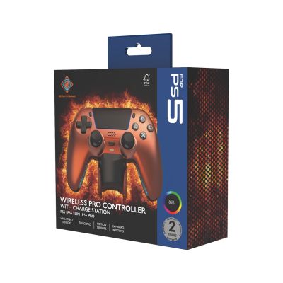 7. Deltaco Gaming GAM-199-ORANGECOPPER Gamecontroller, orange/braun, Bluetooth/USB-Gamepad, PlayStation 5, PC, Android, iOS