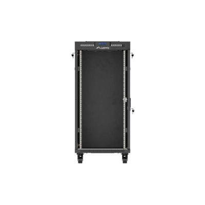 21. LANBERG Standschrank 19" 24U 600x800 Schwarze Glastür LCD (Flatpack) V2
