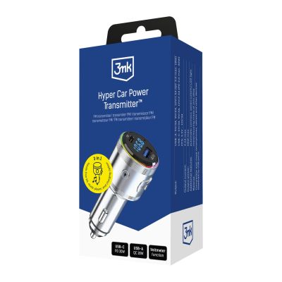 7. 3-in-1-Sender, 48 W, QC, PD, PPS, USB-C, USB-A, 3mk Hyper Car Power Transmitter