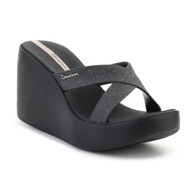 IPANEMA HIGH FASHION II SLIDE FEM SCHWARZ/GLITZER/BEIGE 83646-BQ589