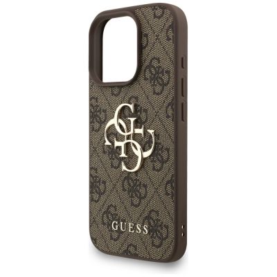 6. Guess 4G Strap 4G Classic Logo Hülle für iPhone 16 Pro - Braun