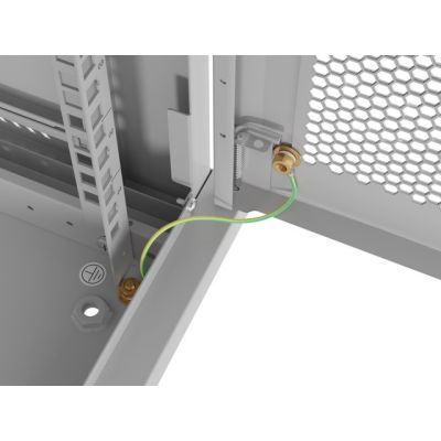 10. Lanberg 19" 12U 600X450 grauer Wand-RACK-Installationsschrank mit perforierten Türen (flach verpackt)