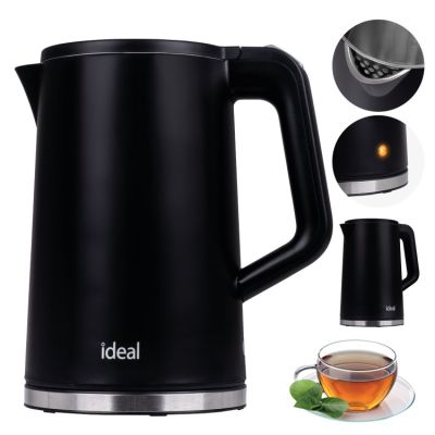 4. Ideal Wasserkocher 1,7 l, Edelstahlgehäuse, Leistung 1500 W, Schwarz