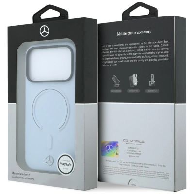 8. Mercedes Leder 3D MagSafe Hülle für iPhone 18 Pro / 17 Pro - Blau