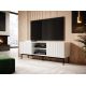 2. PAFOS TV-Schrank auf schwarzem Stahlrahmen 150x40x60 weiß matt