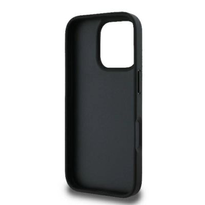 7. Karl Lagerfeld Monogram Karl & Choupette Head Pin Hülle für iPhone 16 Pro – Schwarz
