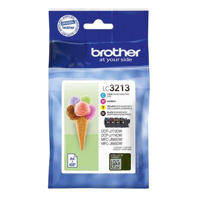 Brother LC-3213VALDR Original Tintenpatrone mit hoher (XL) Reichweite, Schwarz, Cyan, Magenta, Gelb
