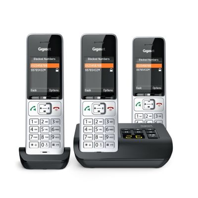 12. Gigaset 500A Comfort Trio Schnurlostelefon - Anrufbeantworter - ECO DECT\GAP\CAT-iq - Silber + 2 zusätzliche Mobilteile