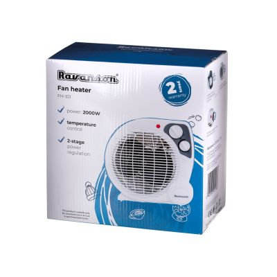 5. Ravanson FH-101 Heizlüfter (2000 W; 2 Heizstufen; weiß)