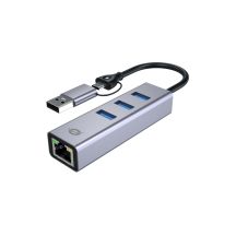 Conceptronic ABBY25G Dockingstation, kabelgebunden, USB 3.2 Gen 1 (3.1 Gen 1), Typ-A + Typ-C, Grau