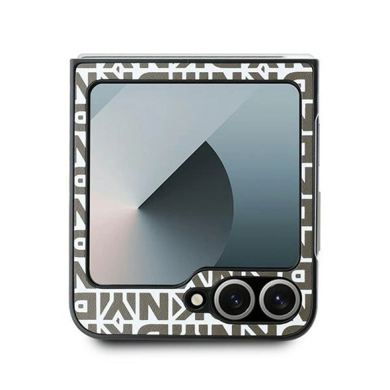 3. DKNY Repeat Pattern Bottom Stripe Hülle für Samsung Galaxy Z Flip 6 – braun