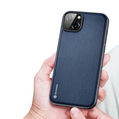 4. Dux Ducis Fino Schutzhülle iPhone 14 Plus blaues Nylon
