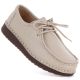 Damen-Schnürmokassins aus Leder, beige, Artiker 58C1519