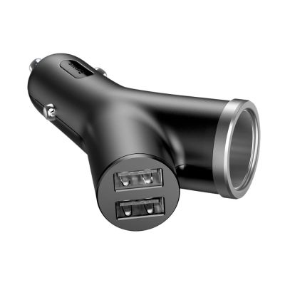 3. Baseus Y Type Car Charger Auto Ladegerät mit 2x USB und Zigarettenanzünder 3.1A schwarz (CCALL-YX01)