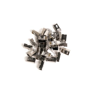 2. RJ45 (8P8C) Durchgangsstecker, Kat. 6, geschirmt, AWG 26-24, Packung mit 100 Stück.