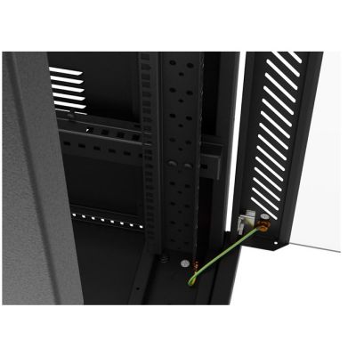 12. Lanberg 19" 32U 600x1000 schwarzer Stand-Rackschrank mit Glastüren (flach verpackt)