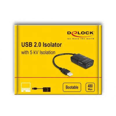 4. DeLOCK USB 2.0 Typ-A Stecker auf Buchse Isolator mit 5 kV Isolation für Datenleitungen