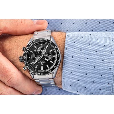 5. Giewont Herrenuhr Chronograph Saphir Silber Schwarz GW9580-B1