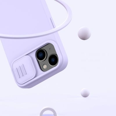 13. Nillkin CamShield Silky Silikonhülle iPhone 14 Plus Hülle mit Kameraschutz Schwarz