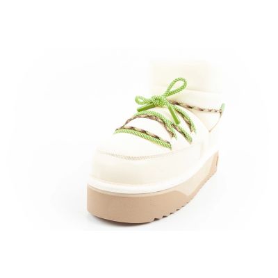 3. Damen Winter Schneestiefel D.Franklin modische Fell isolierte Stiefeletten Beige Grün