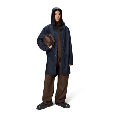 4. Rains Unisex lange Regenjacke LANGE JACKE W3 12020 47 NAVY