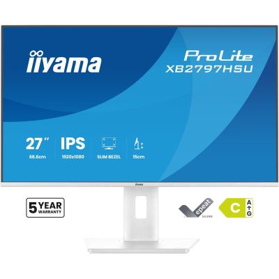 2. iiyama ProLite XB2797HSU-W1 Computermonitor 68,6 cm (27") 1920 x 1080 px Full HD LED Weiß