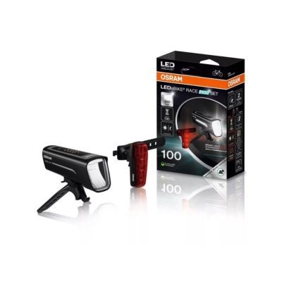 LED-Fahrradlampe für Rennen (Montageort: vorne/hinten), Lichtfarbe: weiß/rot, Gehäusefarbe: schwarz, Lithium-Ionen-Akku, Lichtmodus: blinkend/dauerhaft, Kunststoff