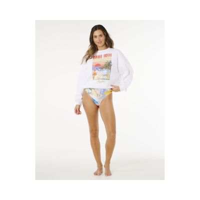 4. RIP CURL Hayley OO/S Drop Schulter-Sweatshirt für Damen, Weiß