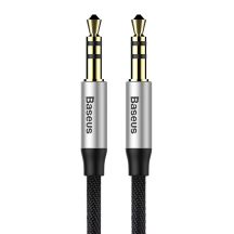 Baseus Yiven M30 Stereo AUX 3,5 mm Audiokabel Stecker Miniklinke 1m silber-schwarz (CAM30-BS1)