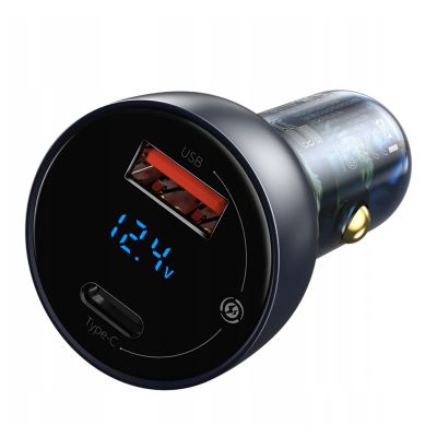 3. Baseus Particular 65W USB-A USB-C QC PPS Kfz-Ladegerät mit Digitalanzeige – Dunkelgrau