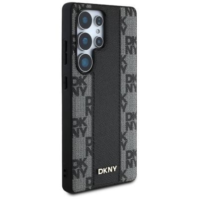 4. DKNY Leather Checkered Pattern MagSafe-Hülle für Samsung Galaxy S25 Ultra schwarz