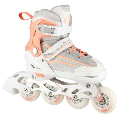 NILS Extreme NH18190 2-in-1 Rollschuhe, weiß und pink, Größe L (39–43), mit austauschbarer Hockey-Kufe