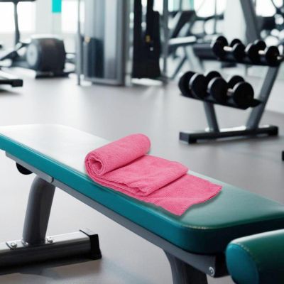 3. Schnelltrocknendes Sporthandtuch mit Aufbewahrungstasche 80 x 40 cm, Dunlop Pink