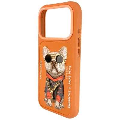4. Nimmy Glasses Cool Dog Hülle für iPhone 17 Pro Max - Orange