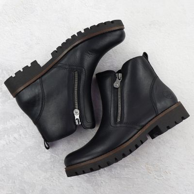 4. Schwarze Damen-Leder-Boots im Worker-Stil Rieker 78556-00